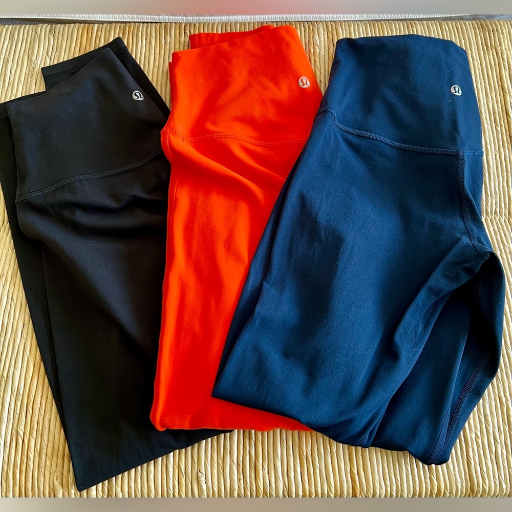 LULULEMON Align High Rise 25” - Black & Solar Orange & Navy Size 4